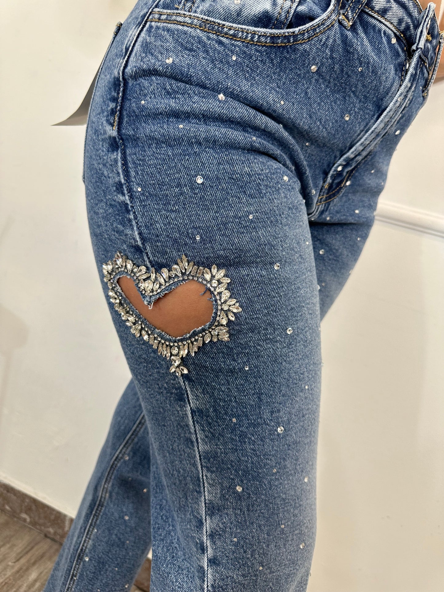 DENIM CON STRASS